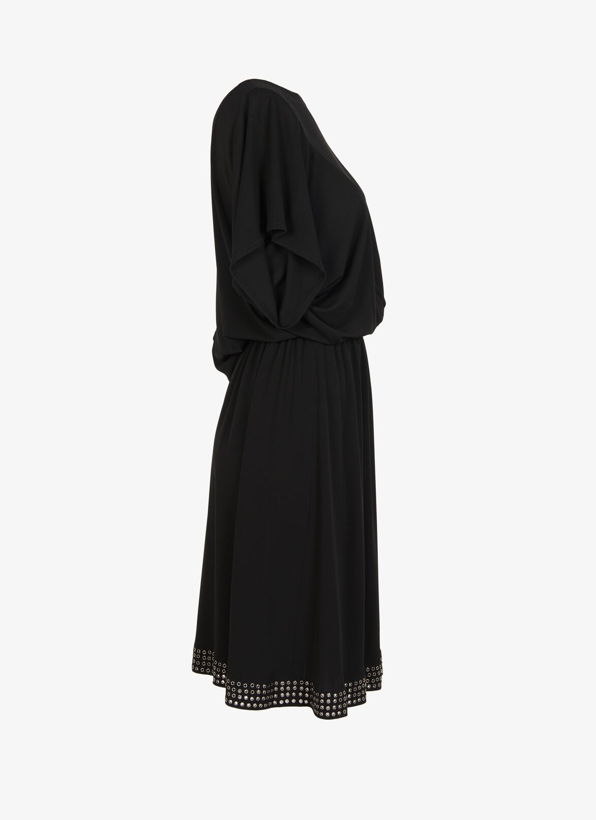 SHORT SLEEVE DRESS JERSEY FLUIDE BLACK ALAÏA BLACK SHORT SLEEVE DRESS JERSEY FLUIDE BLACK